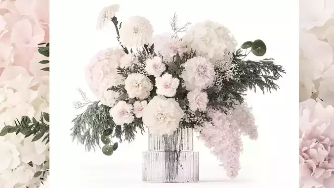 Pink bouquet hydrangea peony Lilac chrysanthemum 391