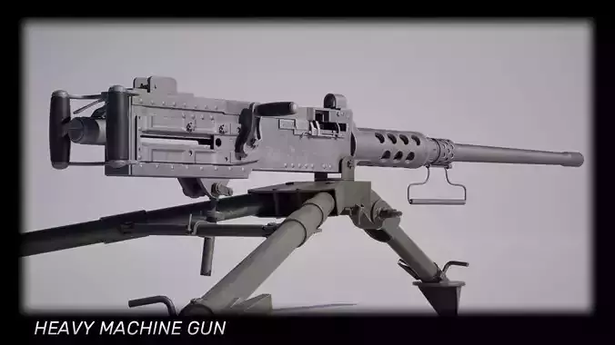 M2 Browning Heavy Machine Gun Low-poly 3D model
