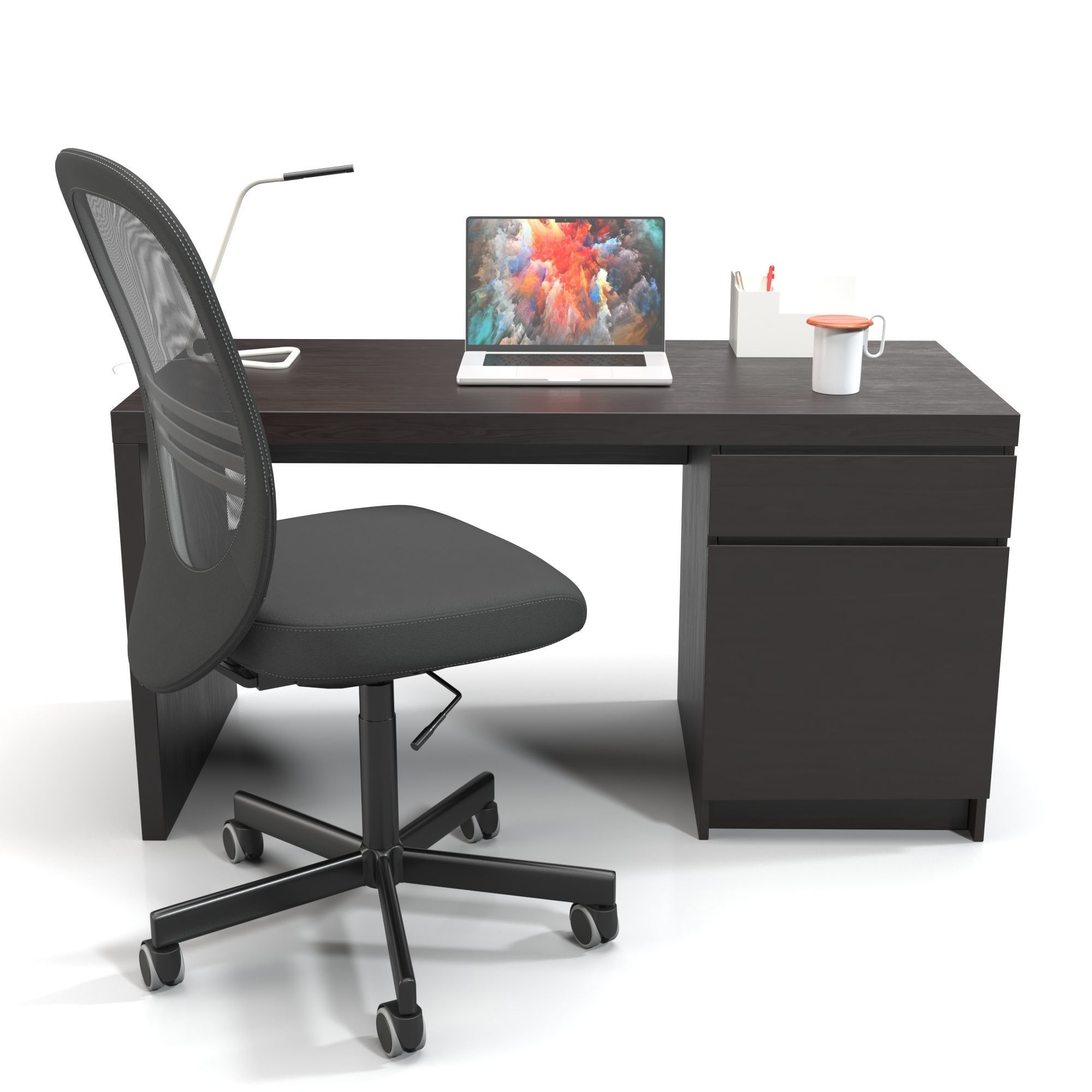 Office Set 03 3D model_4