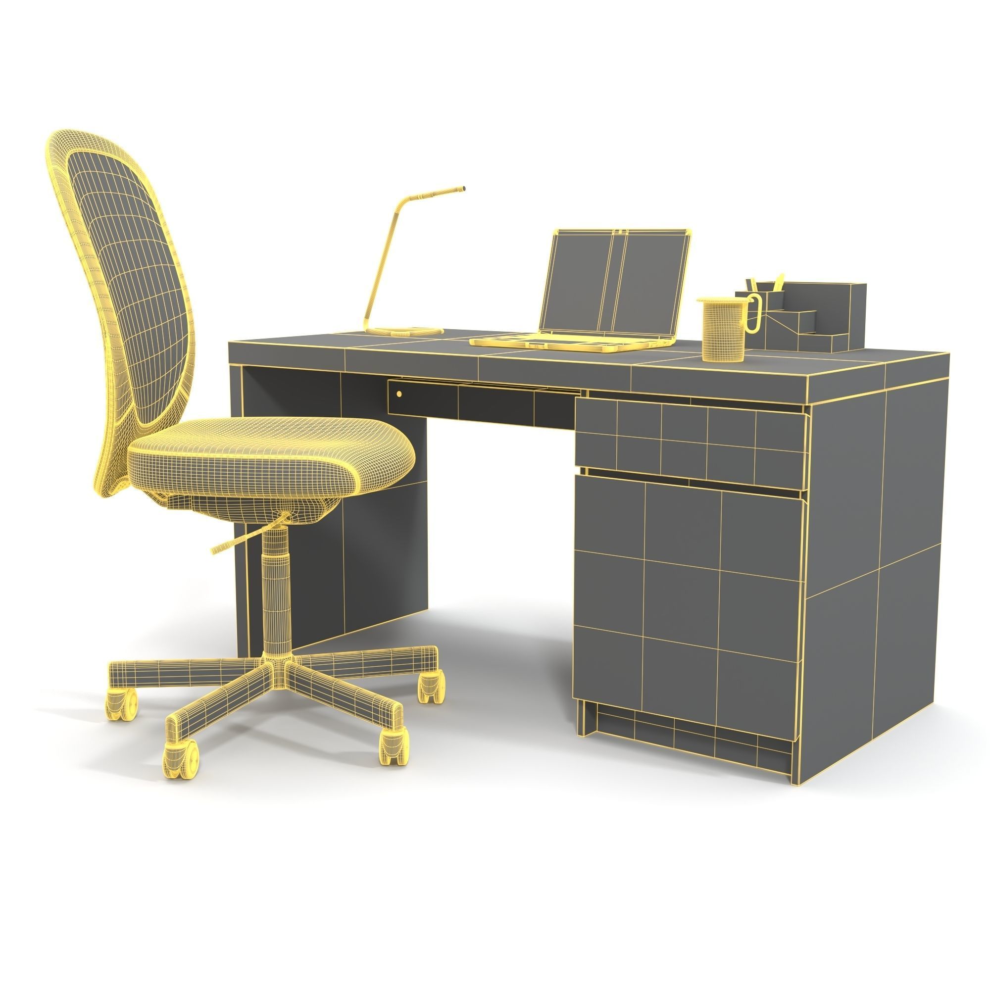 Office Set 03 3D model_5