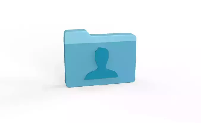 Icon Folder Phonebook 3D Model Low-poly 3D model