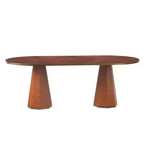 Quillen Marquetry Double Pedestal Dining Table PBR