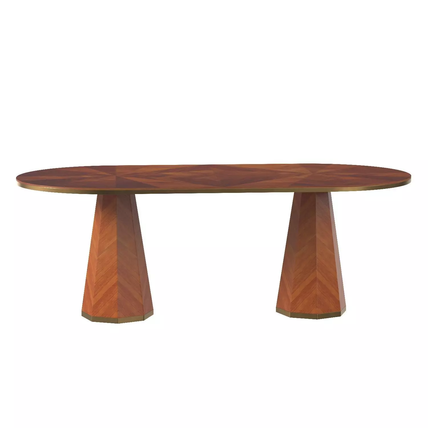 Quillen Marquetry Double Pedestal Dining Table PBR 3D model_0