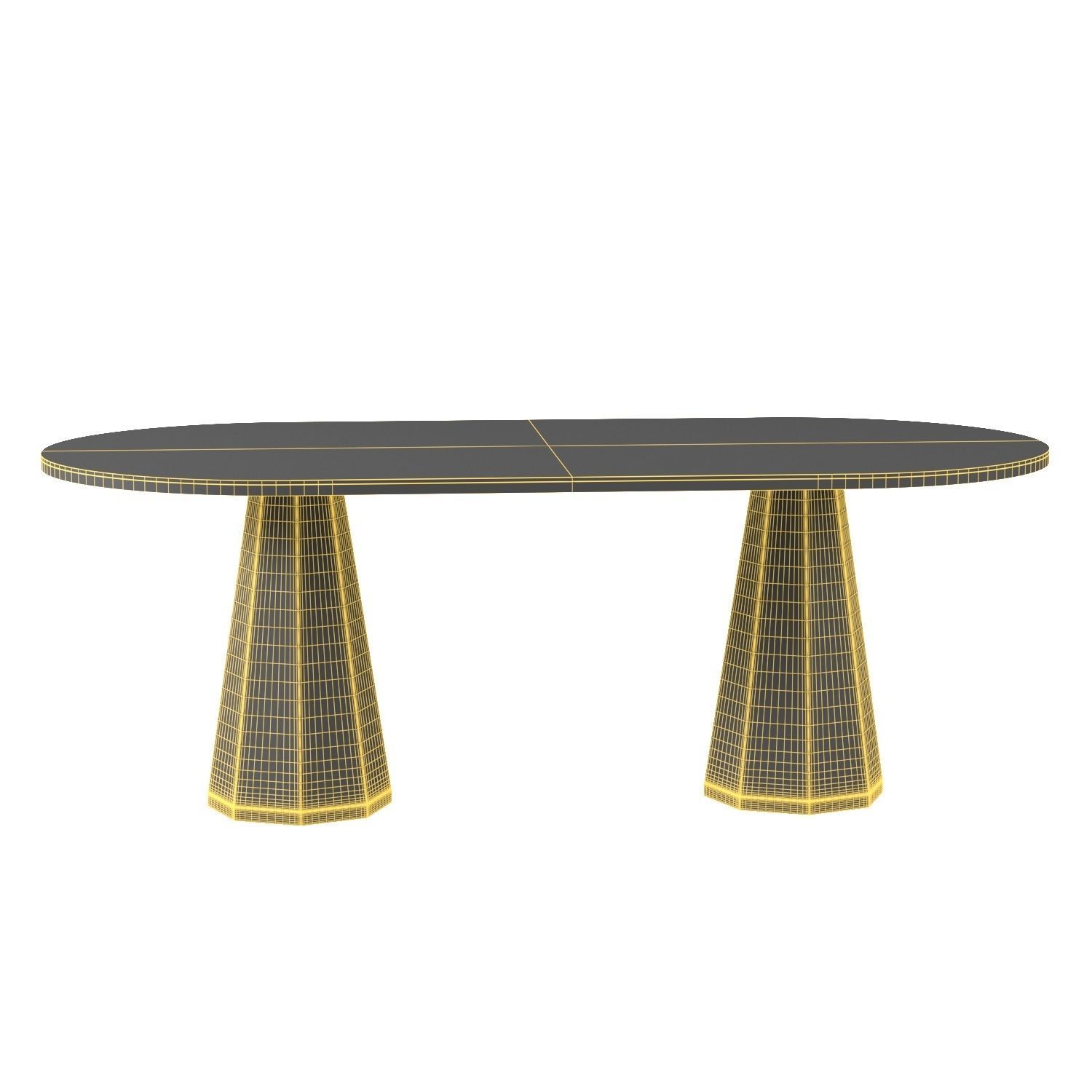 Quillen Marquetry Double Pedestal Dining Table PBR 3D model_5