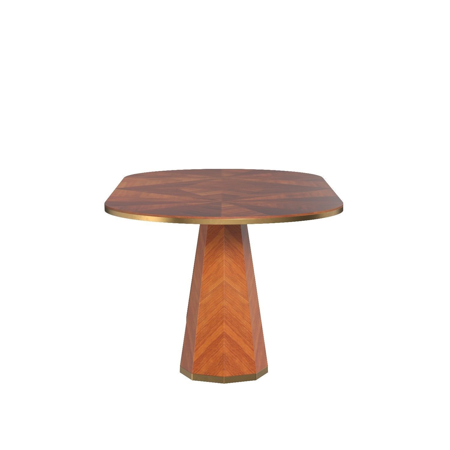 Quillen Marquetry Double Pedestal Dining Table PBR 3D model_1