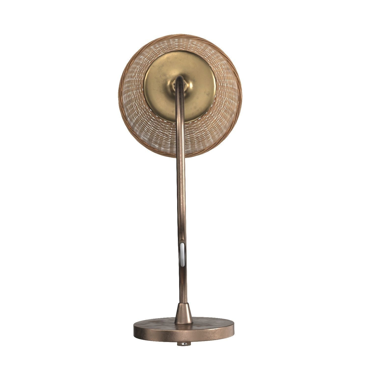 Swedish Wall Light Brass Rattan Sweden 1922 PBR 3D model_2