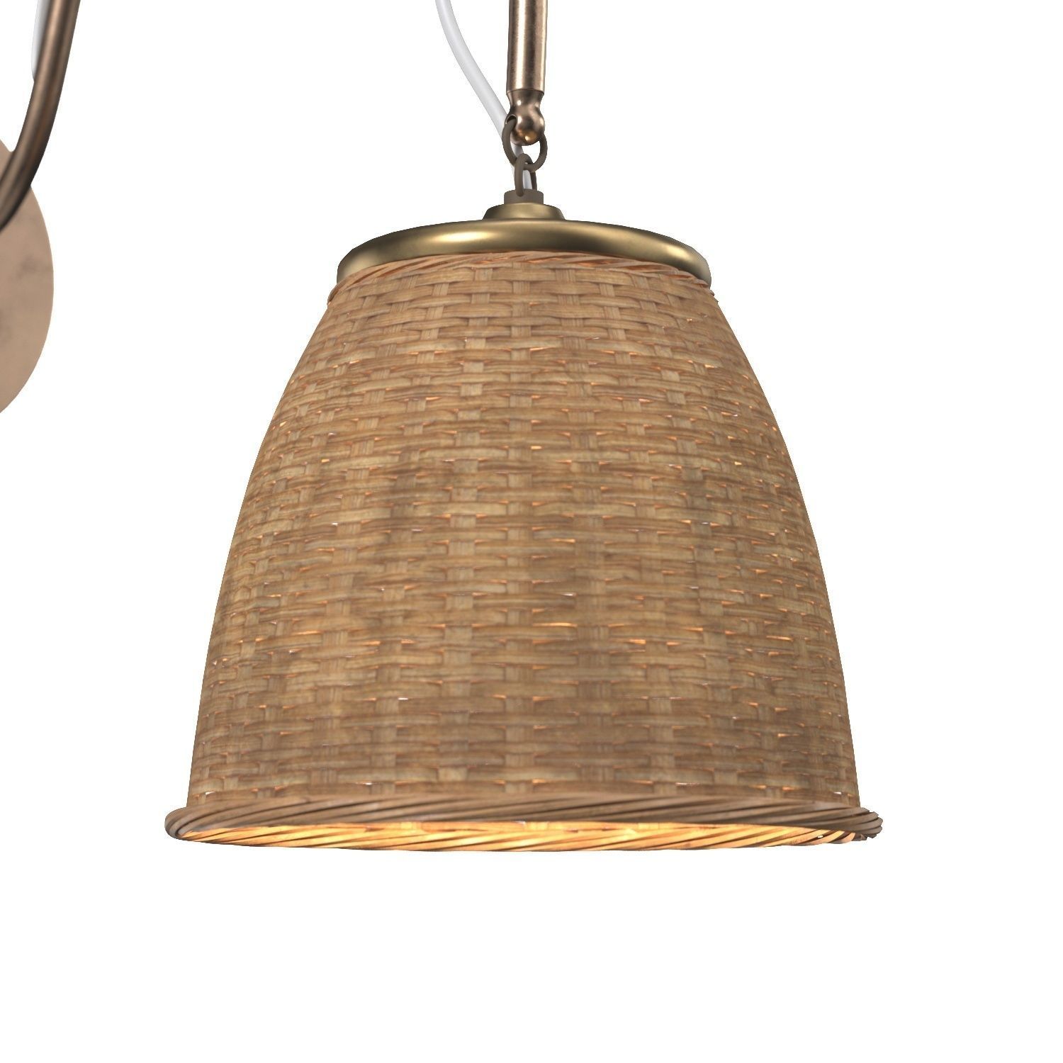 Swedish Wall Light Brass Rattan Sweden 1922 PBR 3D model_3