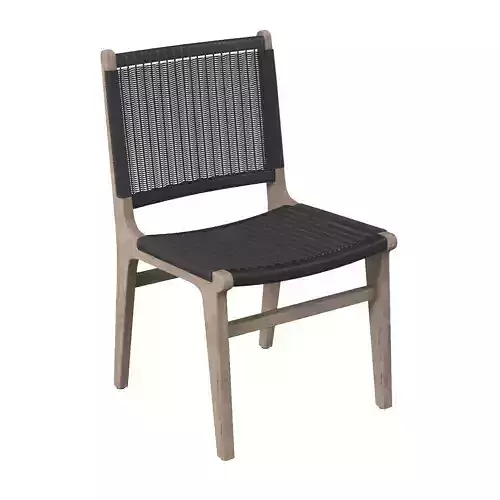 Wicker Teak Side Chair Terrain PBR