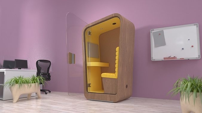 Conversation Office Booth 3D model 2