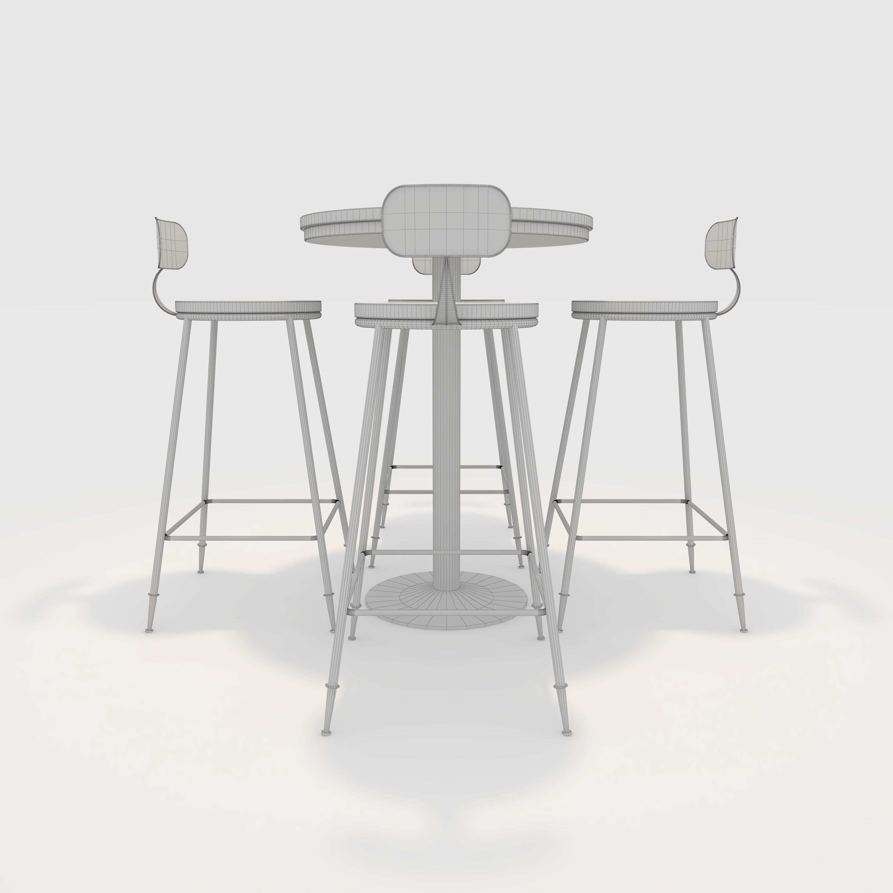 Bar Table And Chair 1 3D model_6