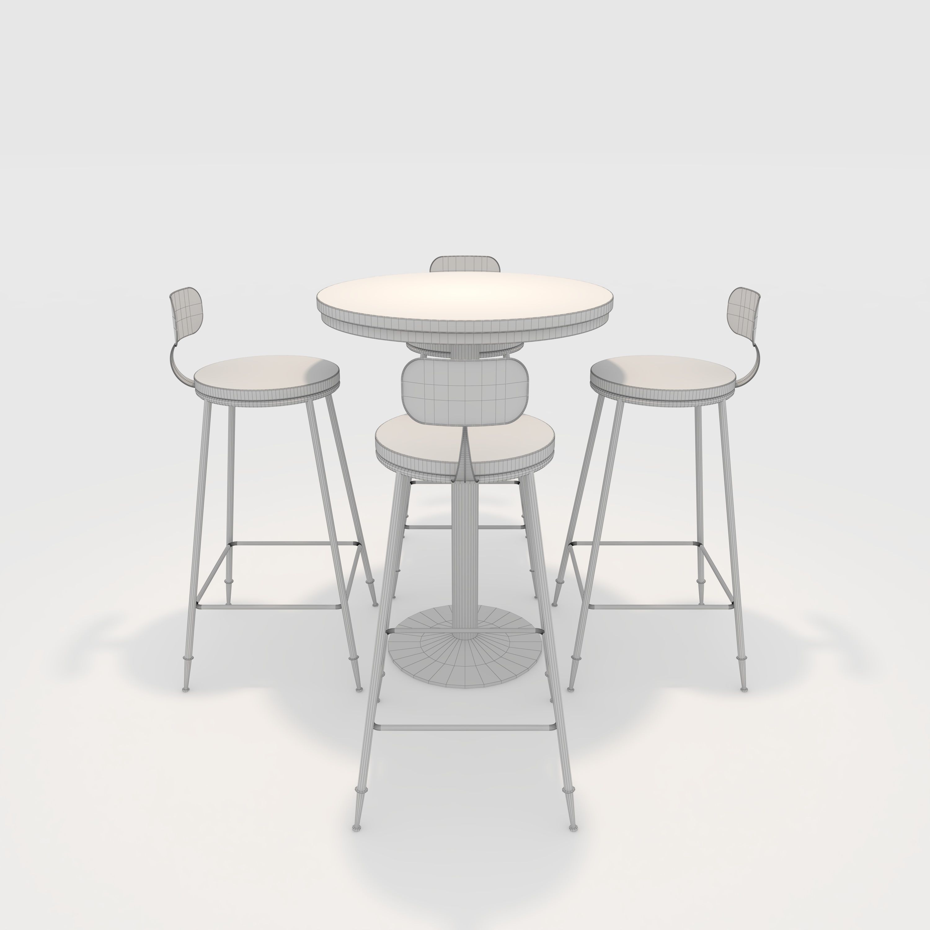 Bar Table And Chair 1 3D model_3