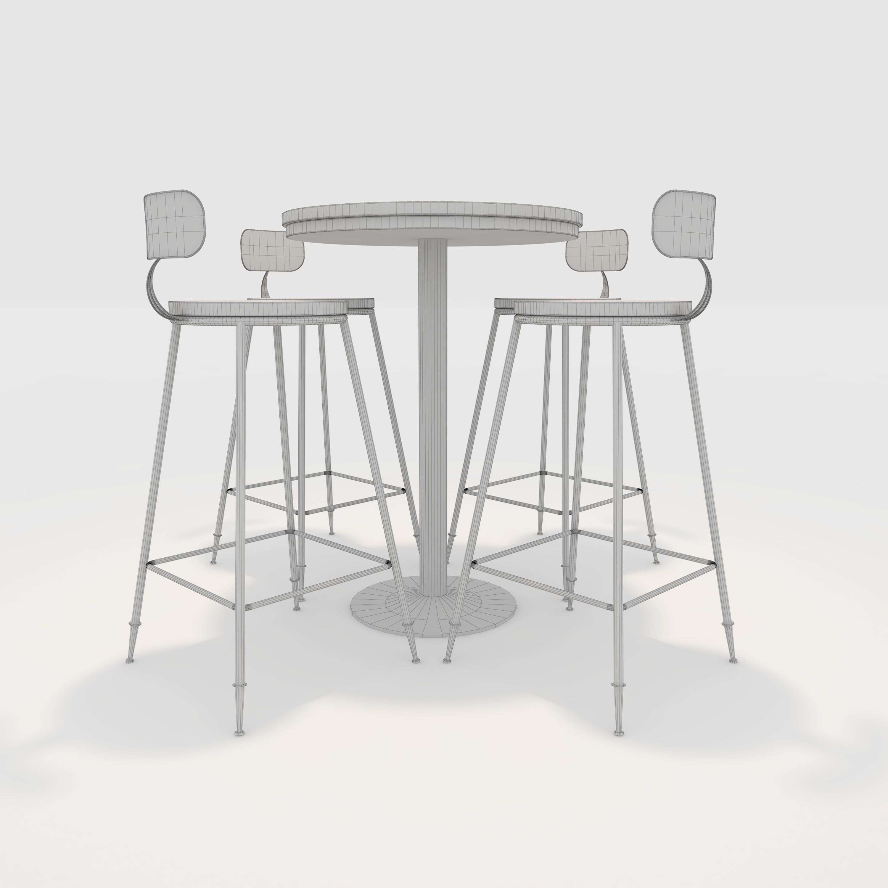 Bar Table And Chair 1 3D model_5