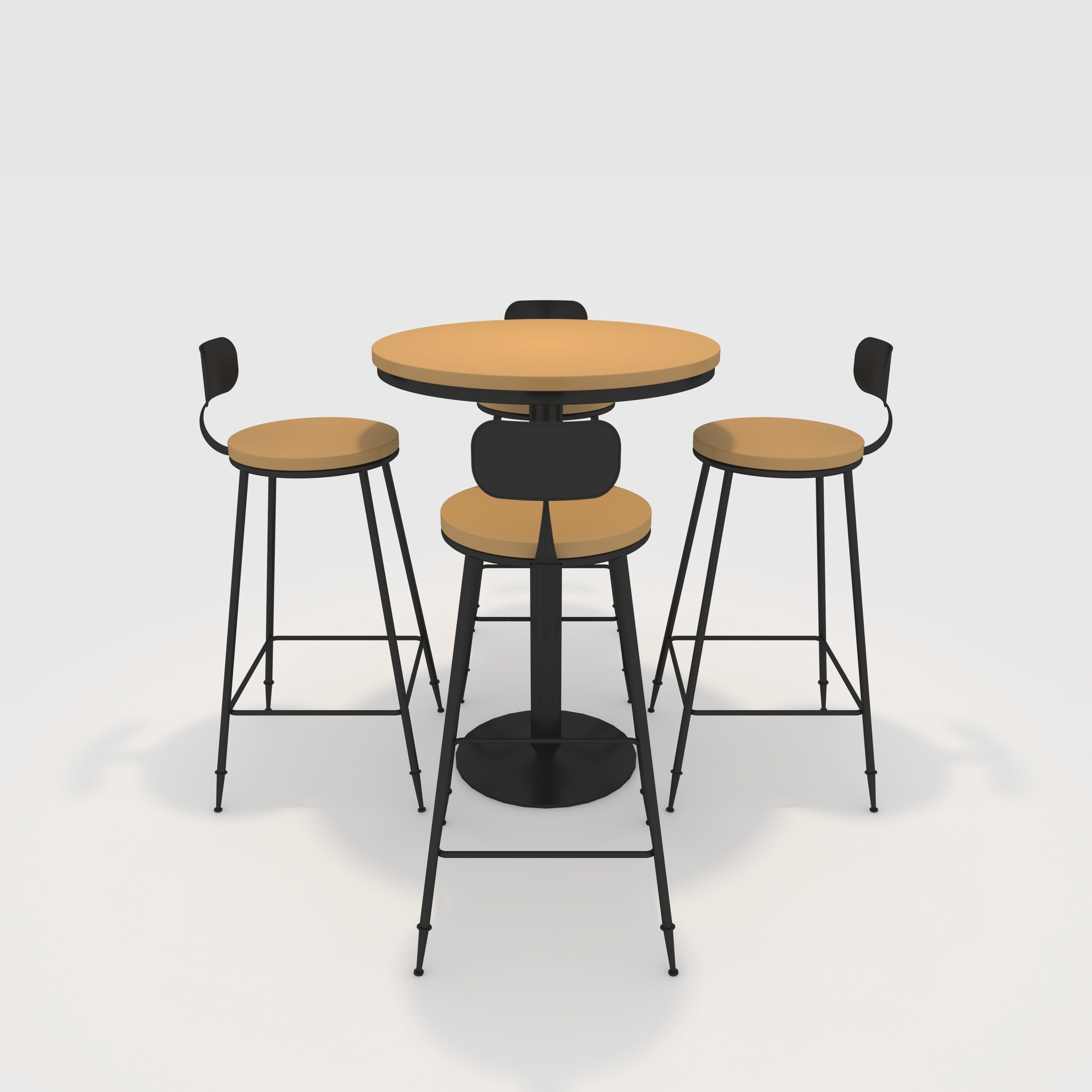 Bar Table And Chair 1 3D model_2