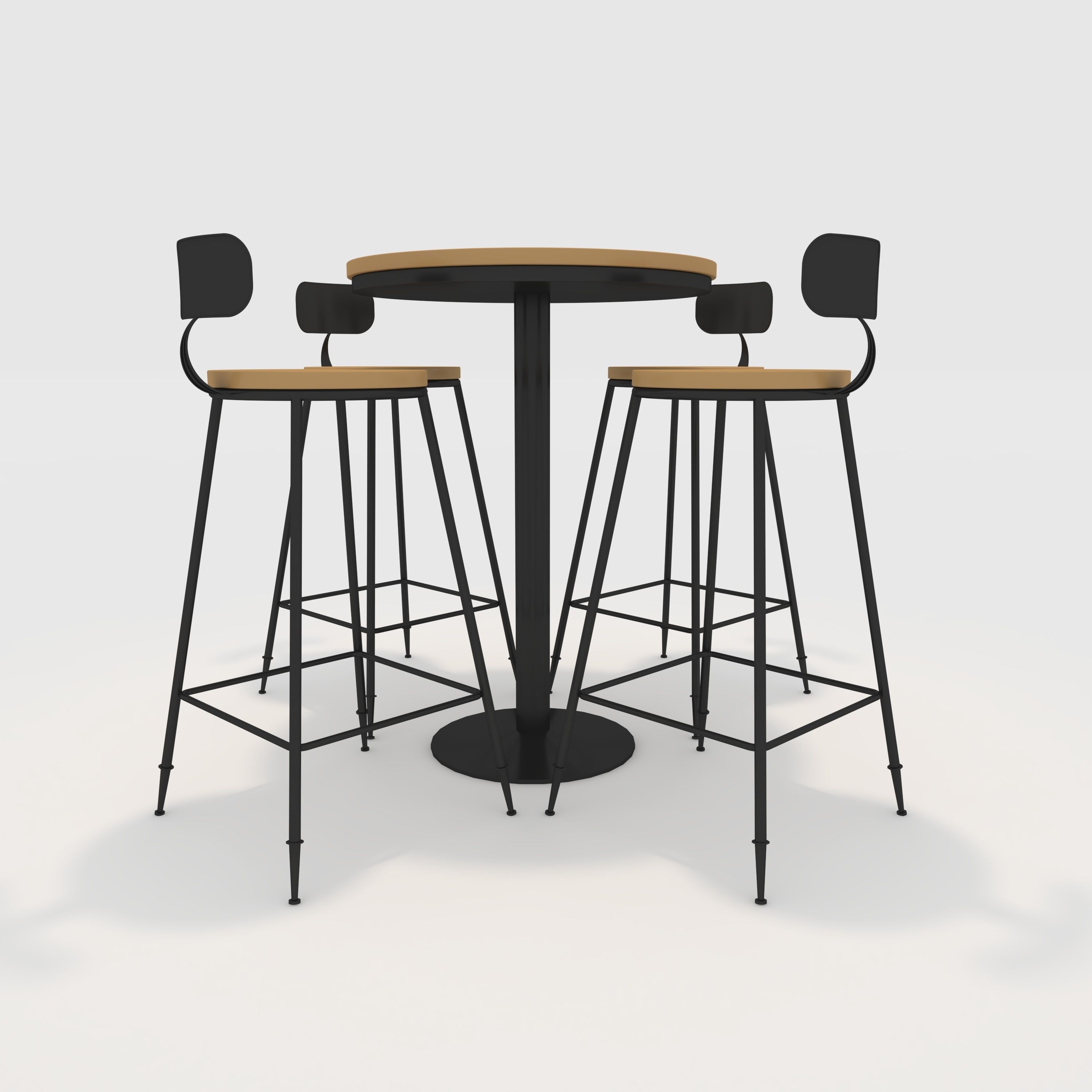 Bar Table And Chair 1 3D model_4