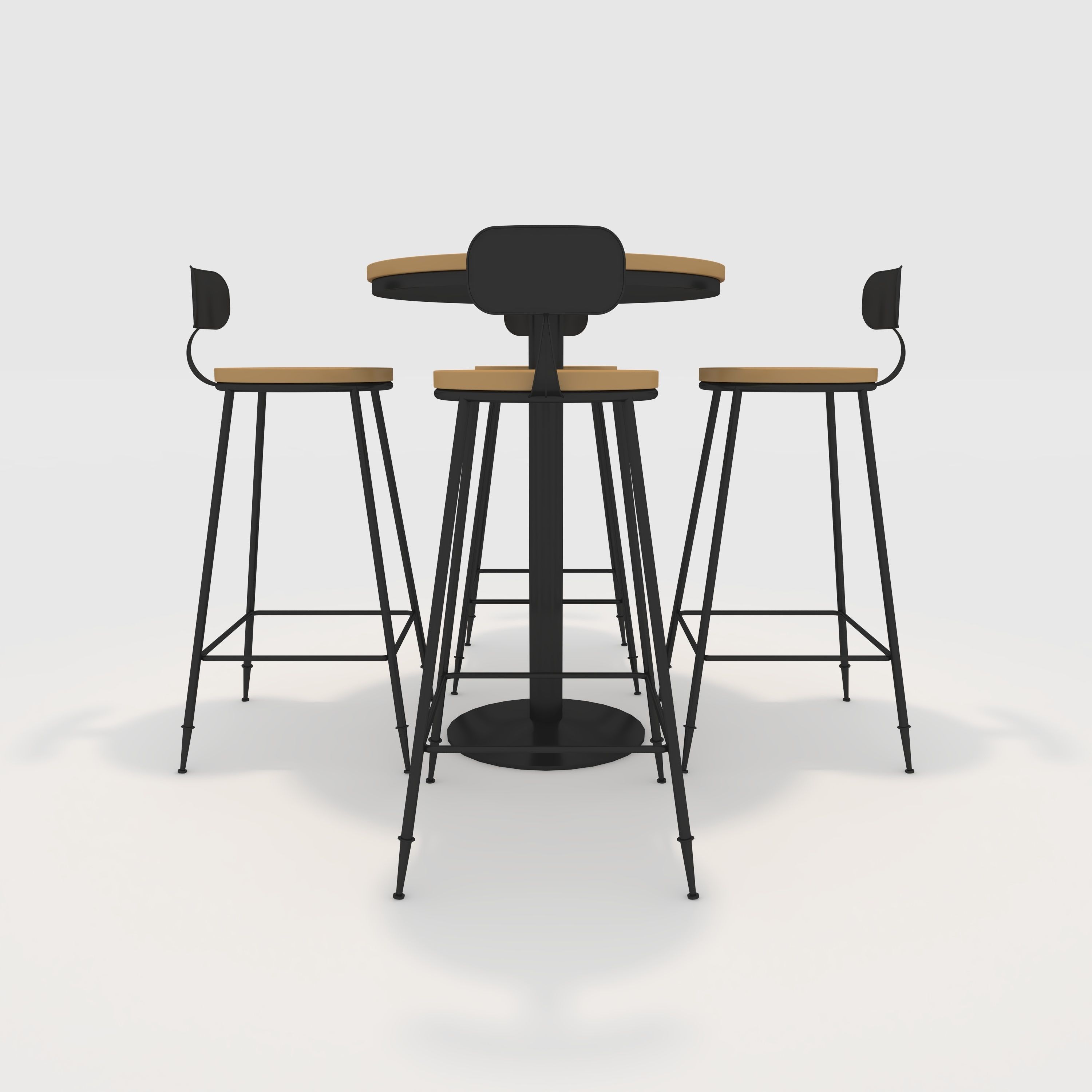 Bar Table And Chair 1 3D model_7