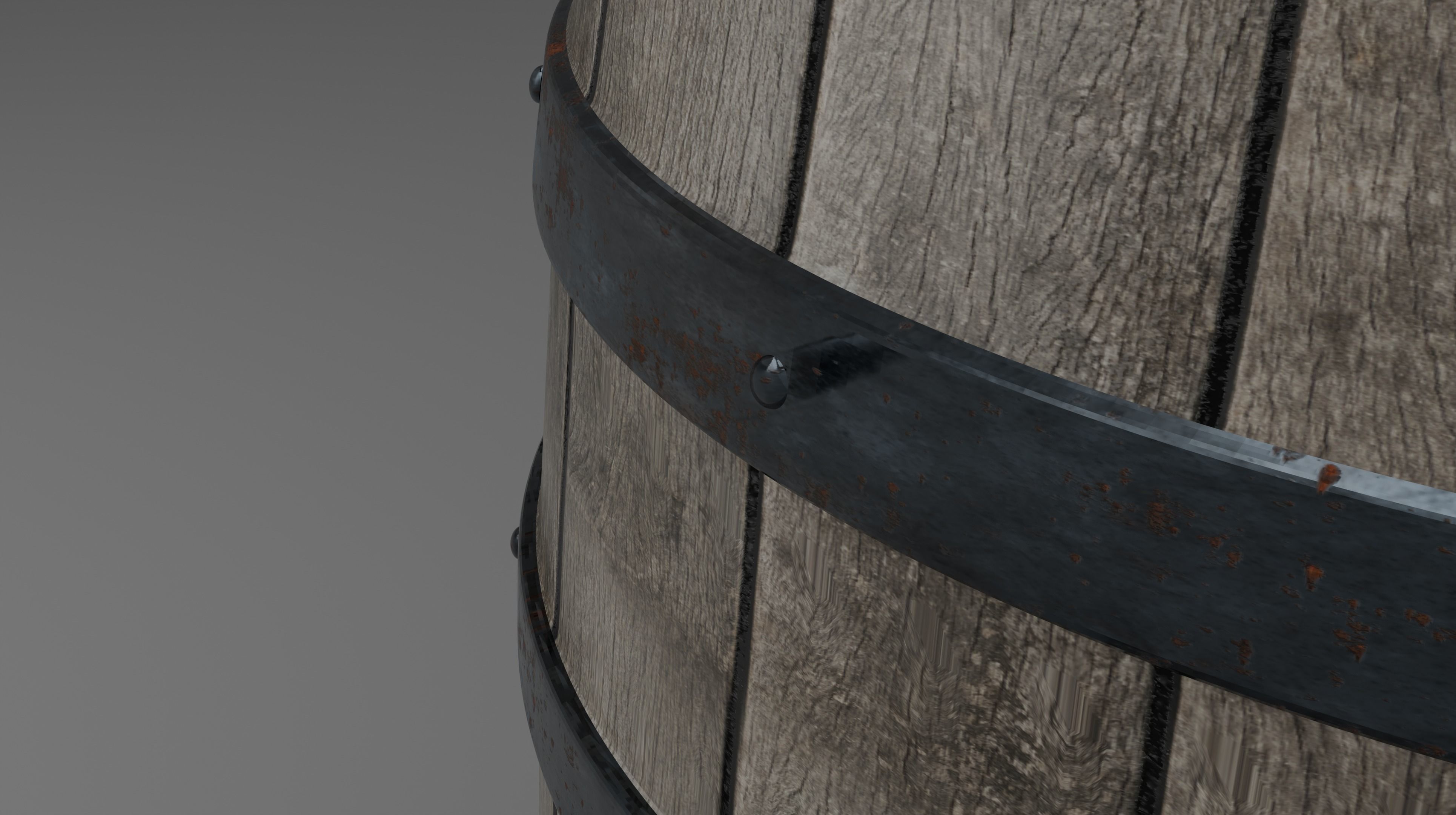 Wooden Barrel Free low-poly 3D model_2