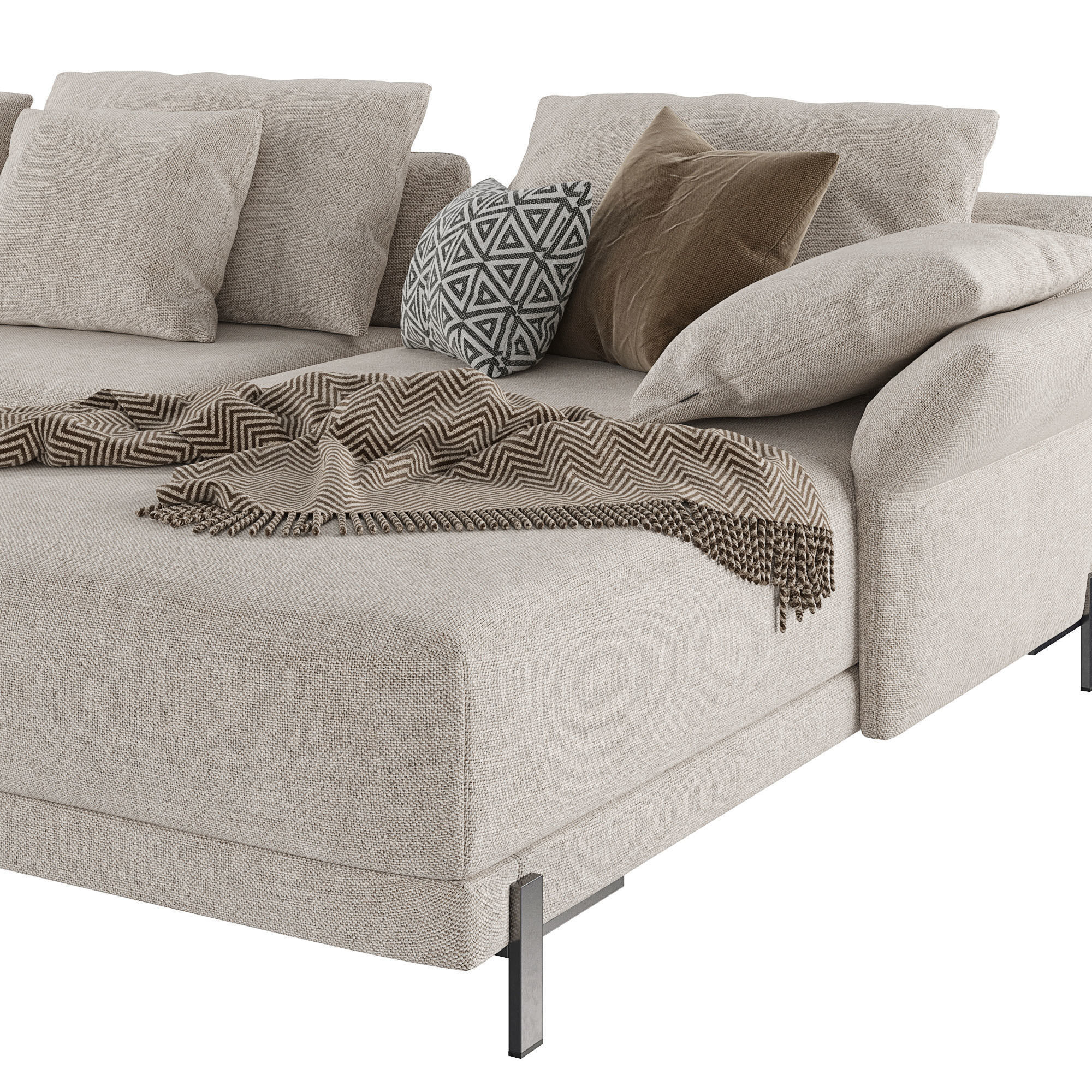3 Seater Sofa with chaise longue Matthew 3D model_4