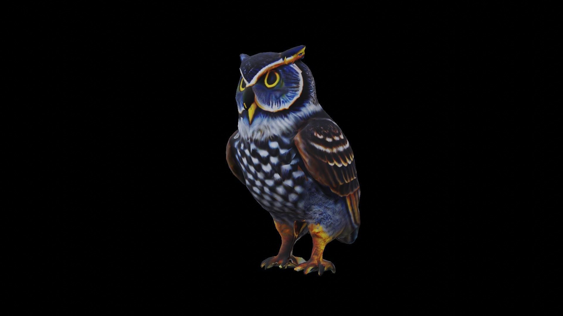 Owl Low Poly Low-poly 3D model_14