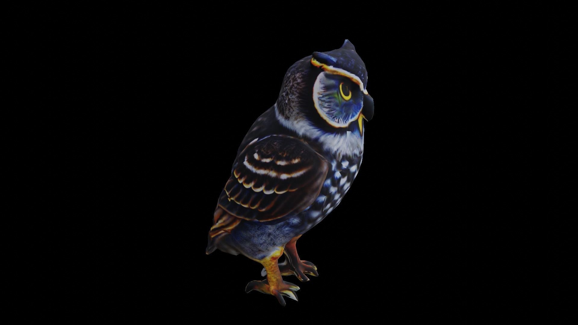 Owl Low Poly Low-poly 3D model_16