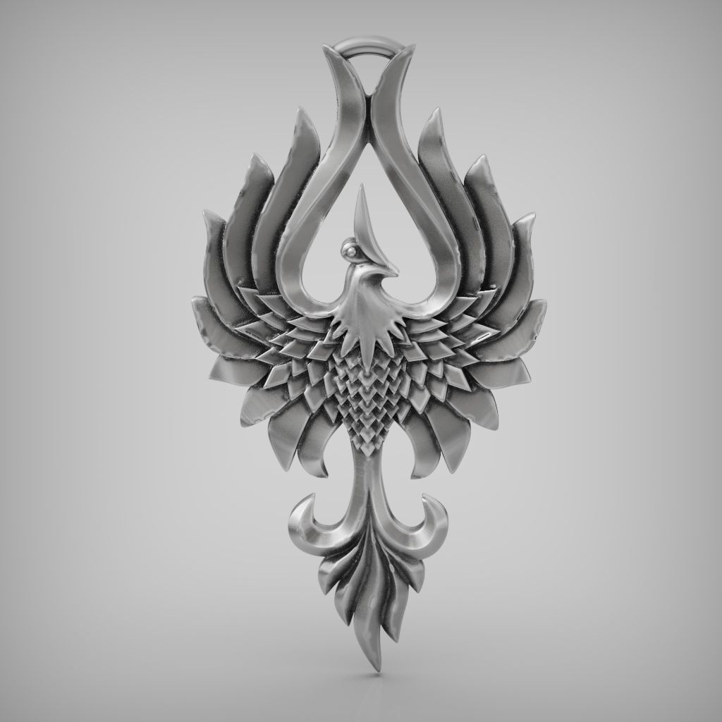 Pendant Fenix bird 3D print model_1