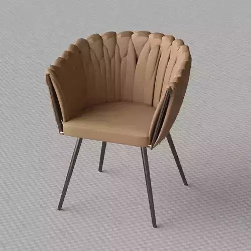 Twisted - Beige - Dining Chair with Armrest