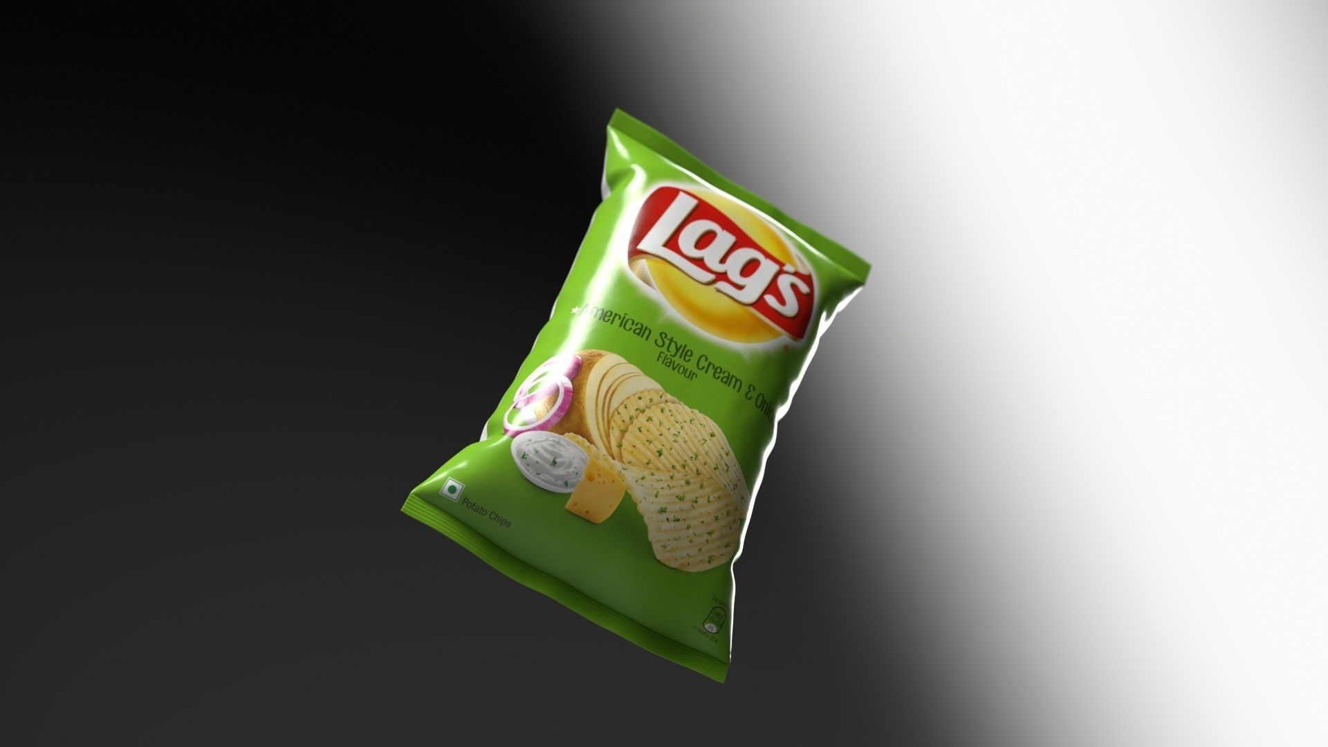 Potato Chips Low-poly 3D model_2