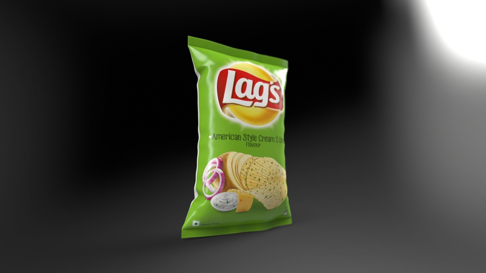 Potato Chips Low-poly 3D model_6