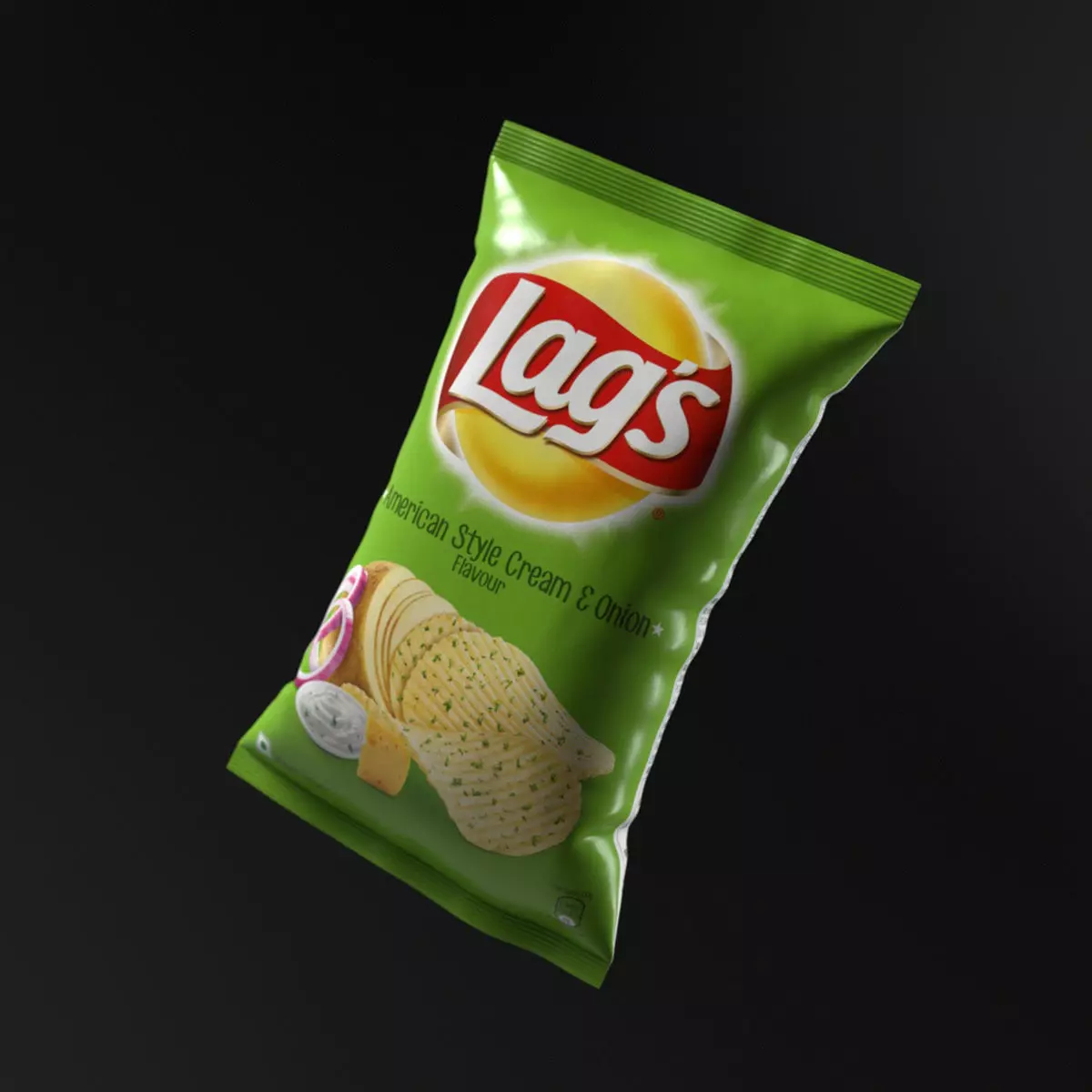 Potato Chips Low-poly 3D model_0