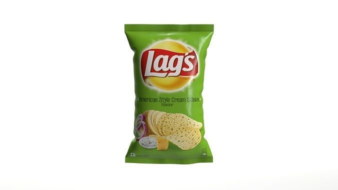 Potato Chips Low-poly 3D model 2