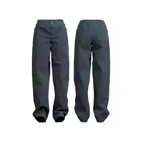 Womens Loose Ripped Jeans With A High Waist And Wide Legs - MD