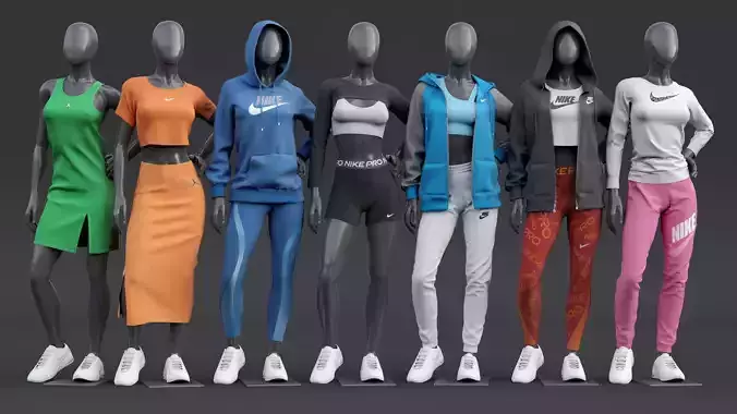 Female mannequin Nike POSE 1 3D model