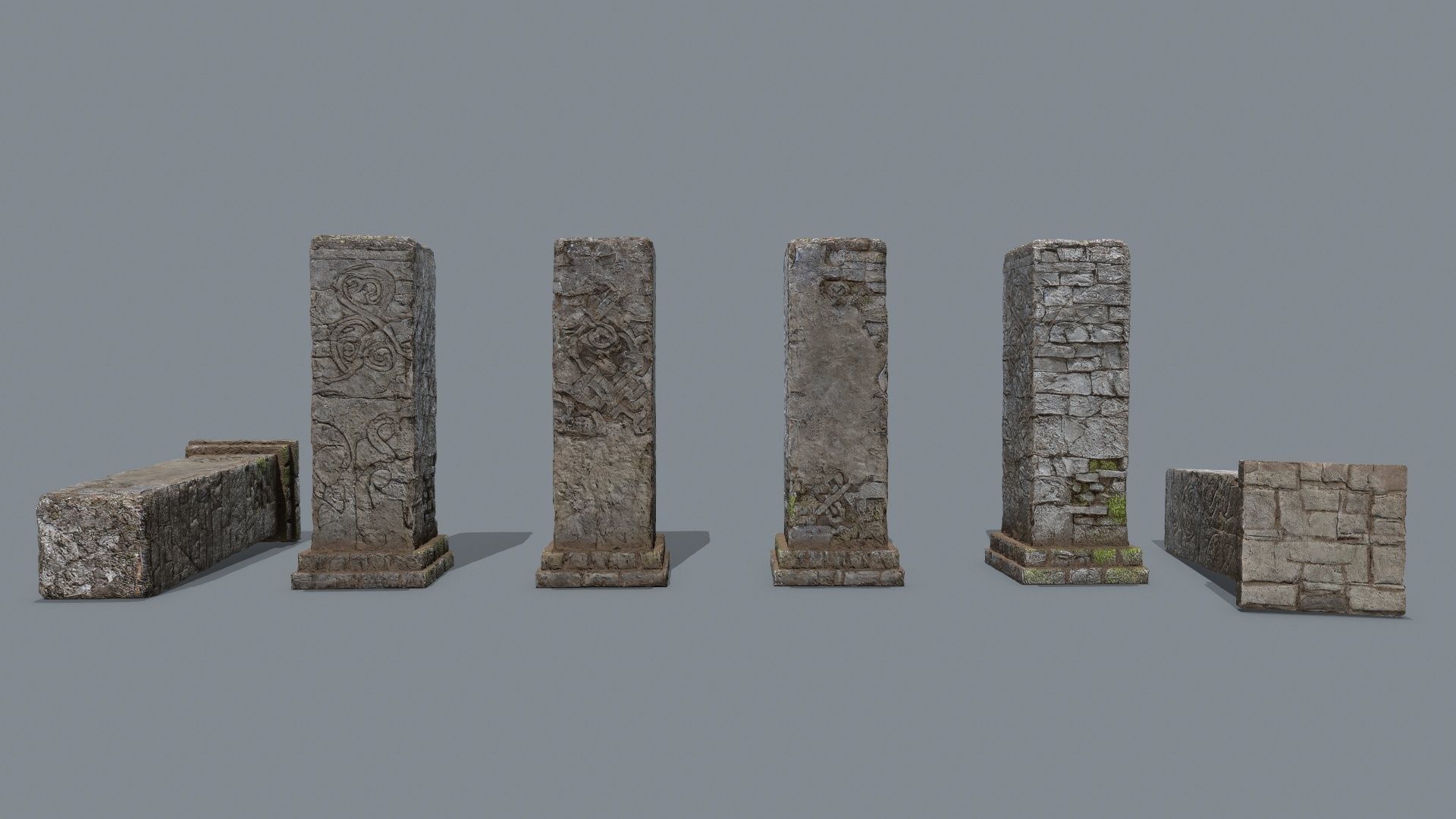 old ruin Low-poly 3D model_3