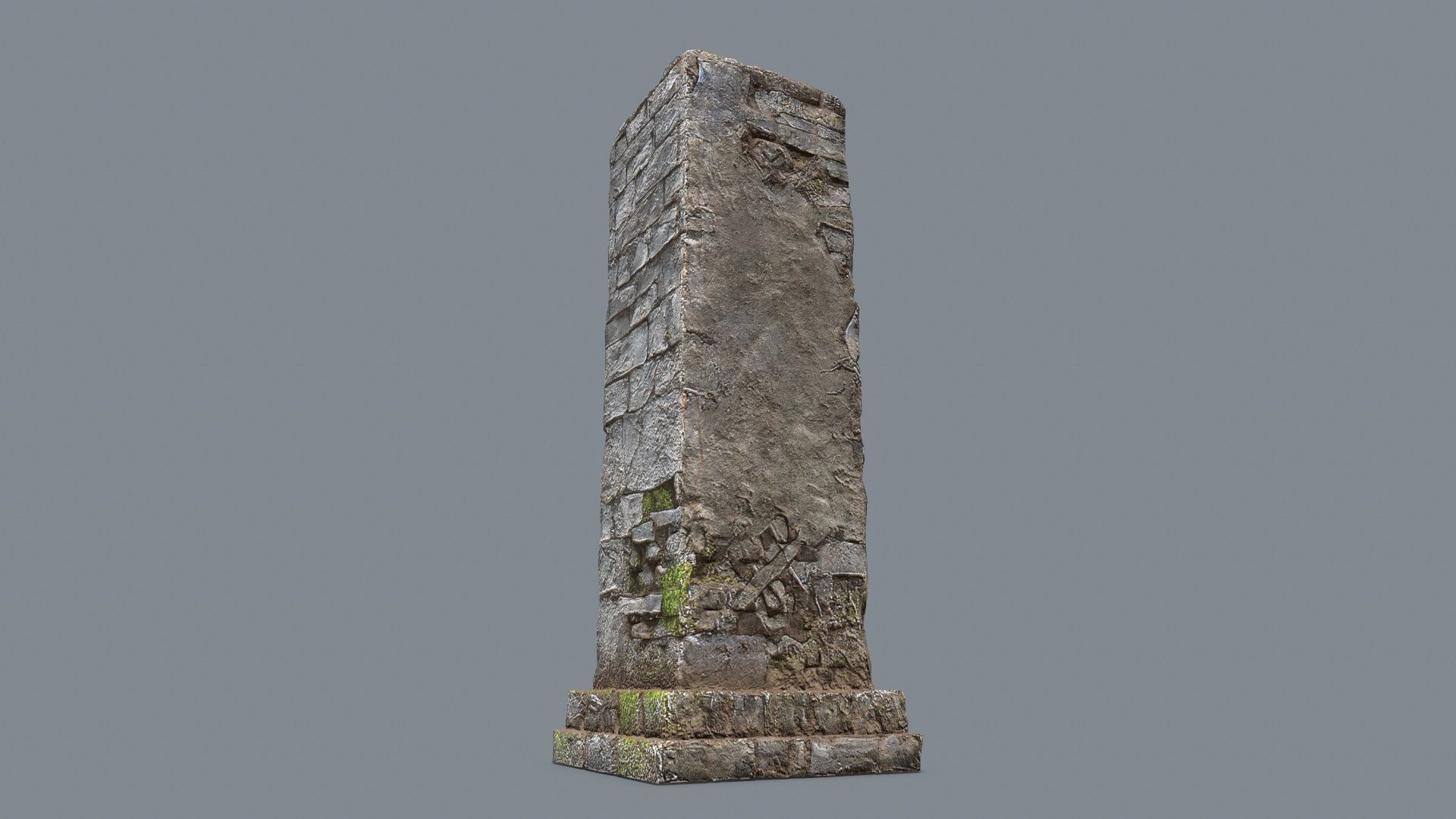 old ruin Low-poly 3D model_6