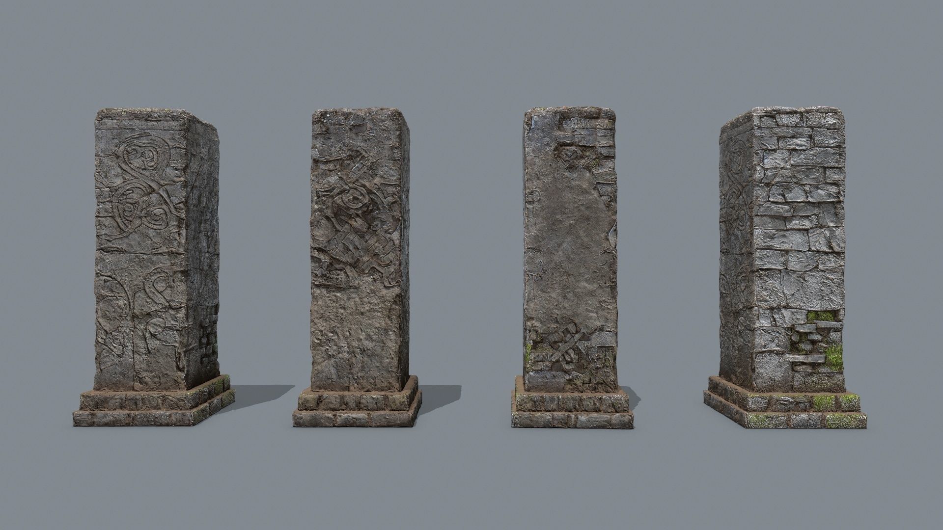 old ruin Low-poly 3D model_1