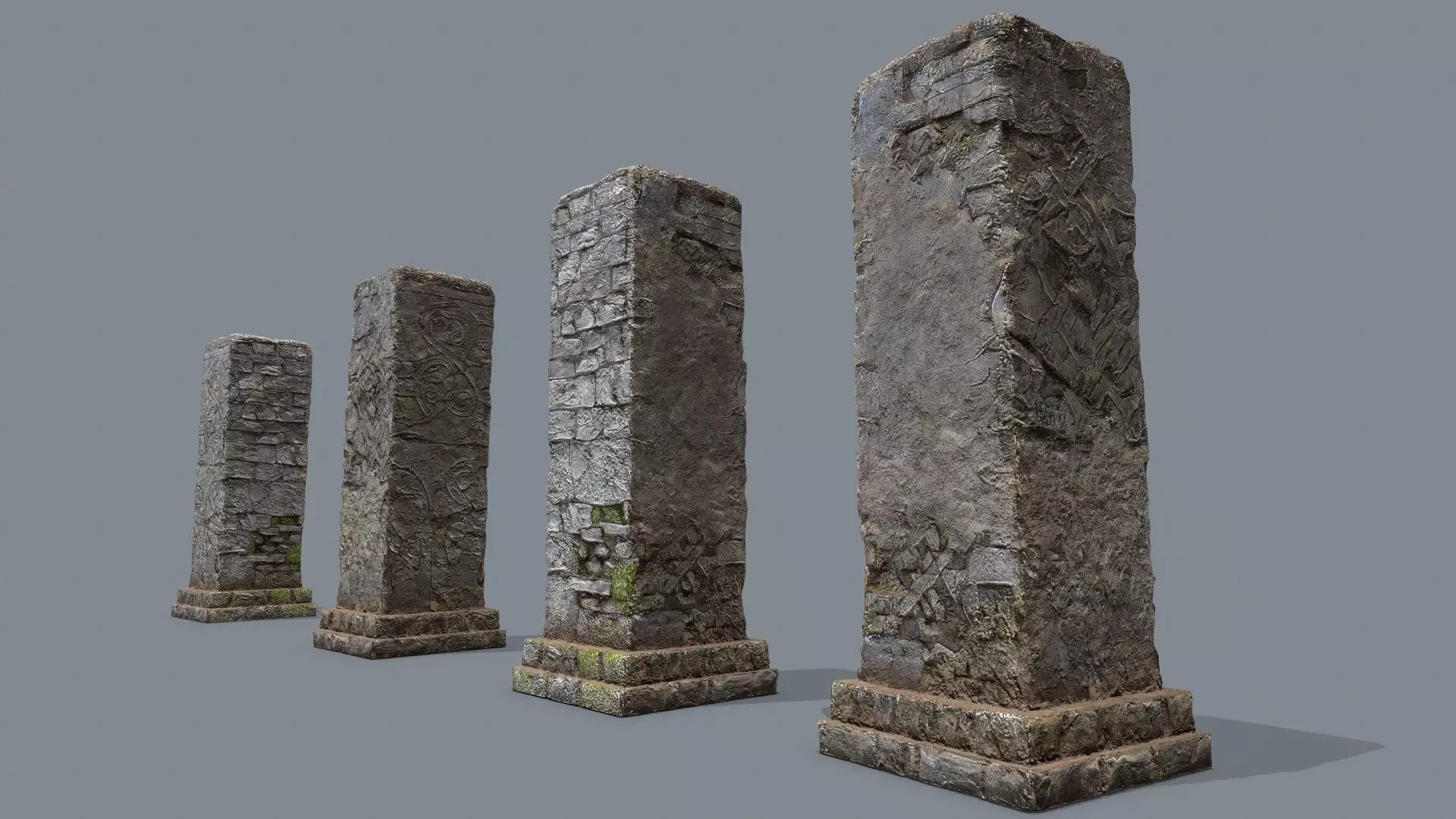old ruin Low-poly 3D model_0