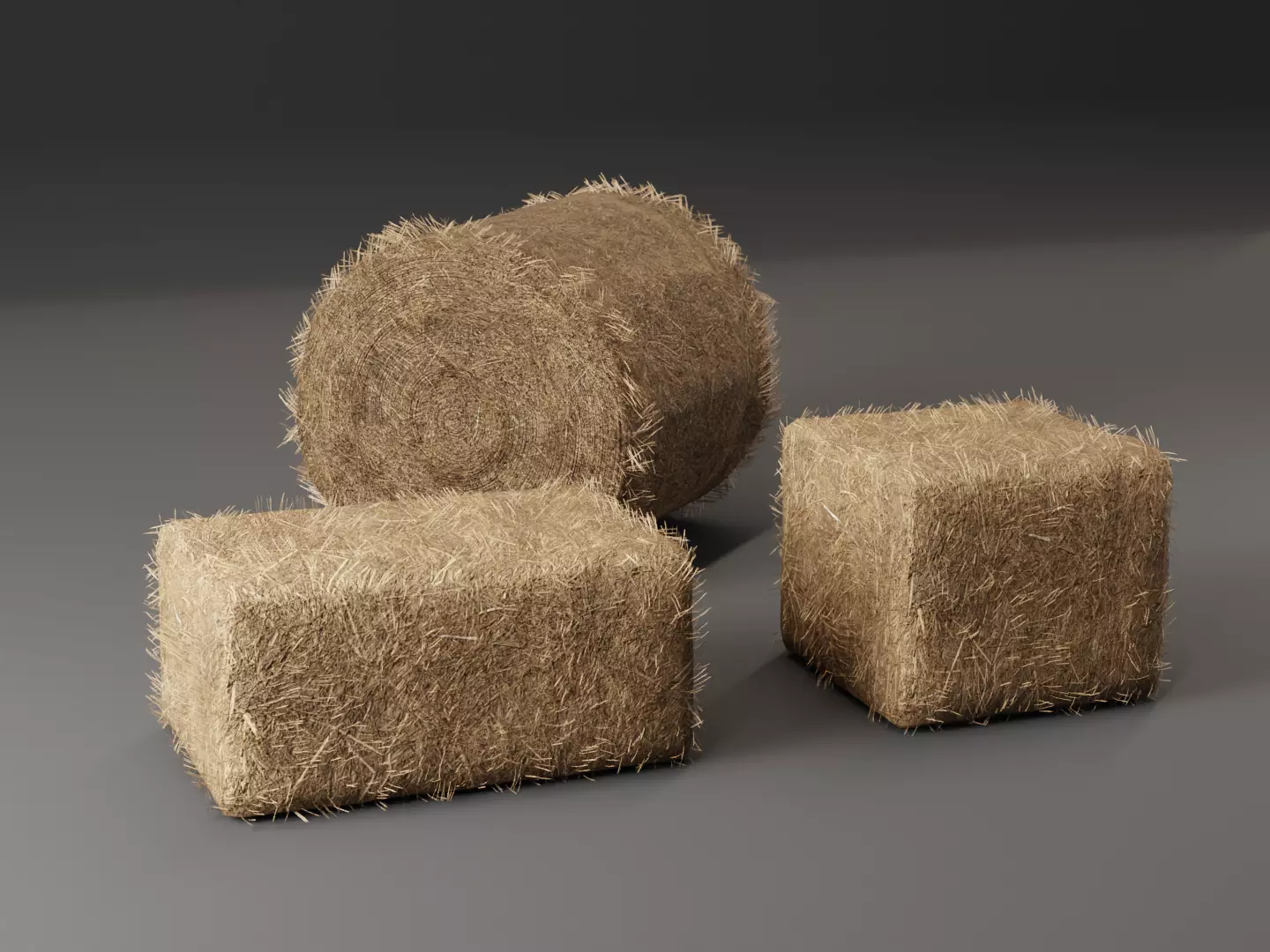 Hay bale set 3D model