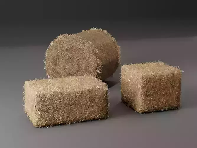 Hay bale set 3D model