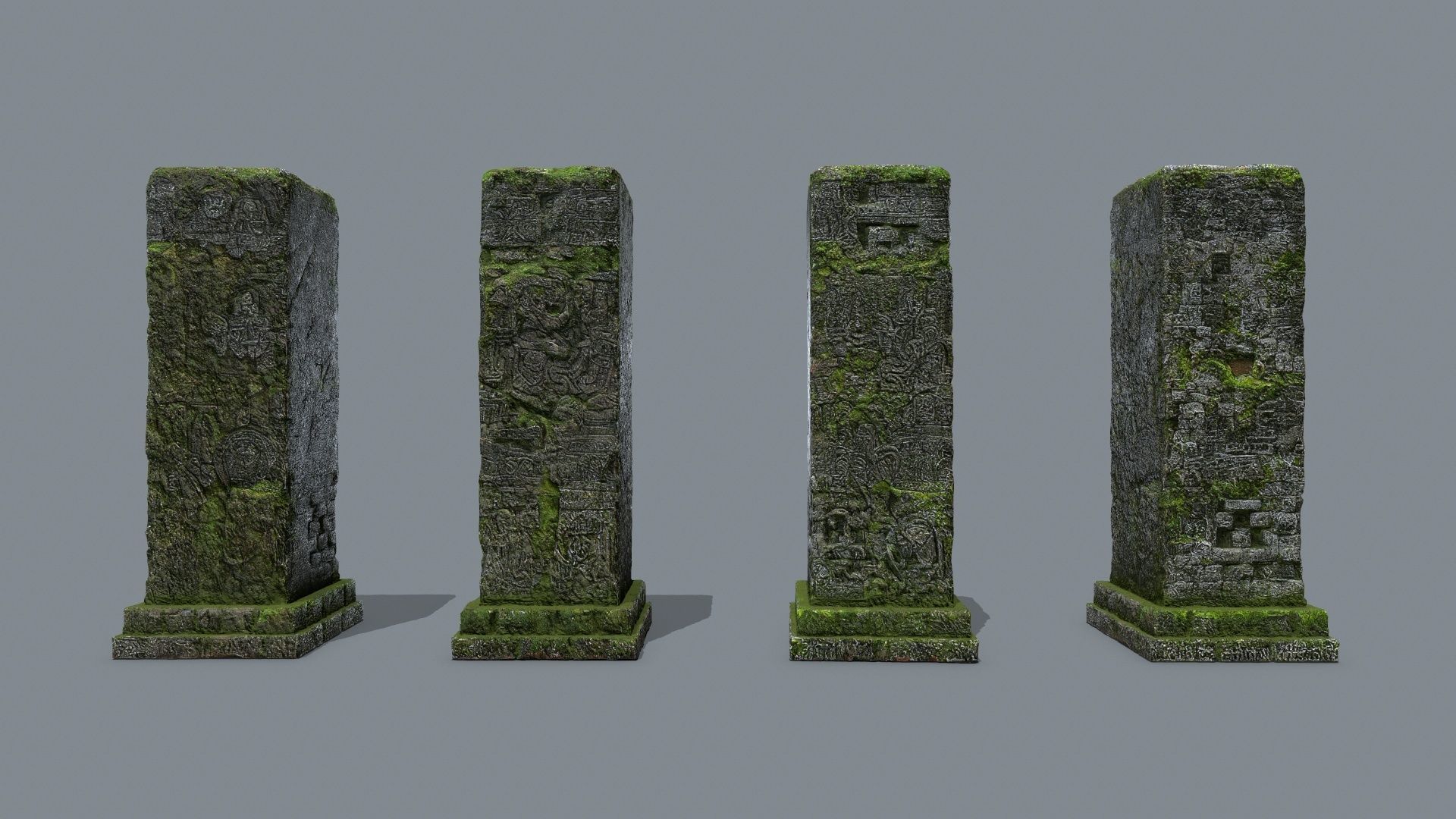 old ruin Low-poly 3D model_1