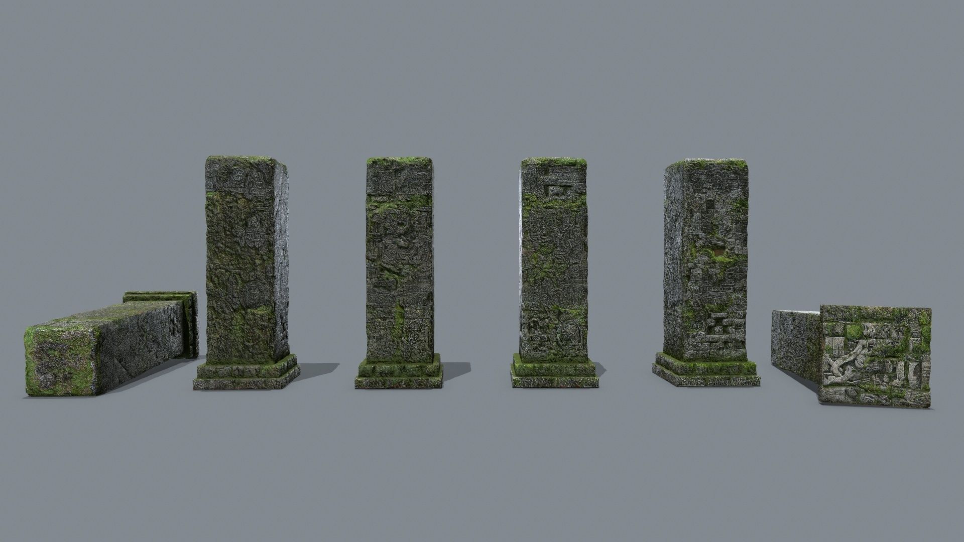 old ruin Low-poly 3D model_2