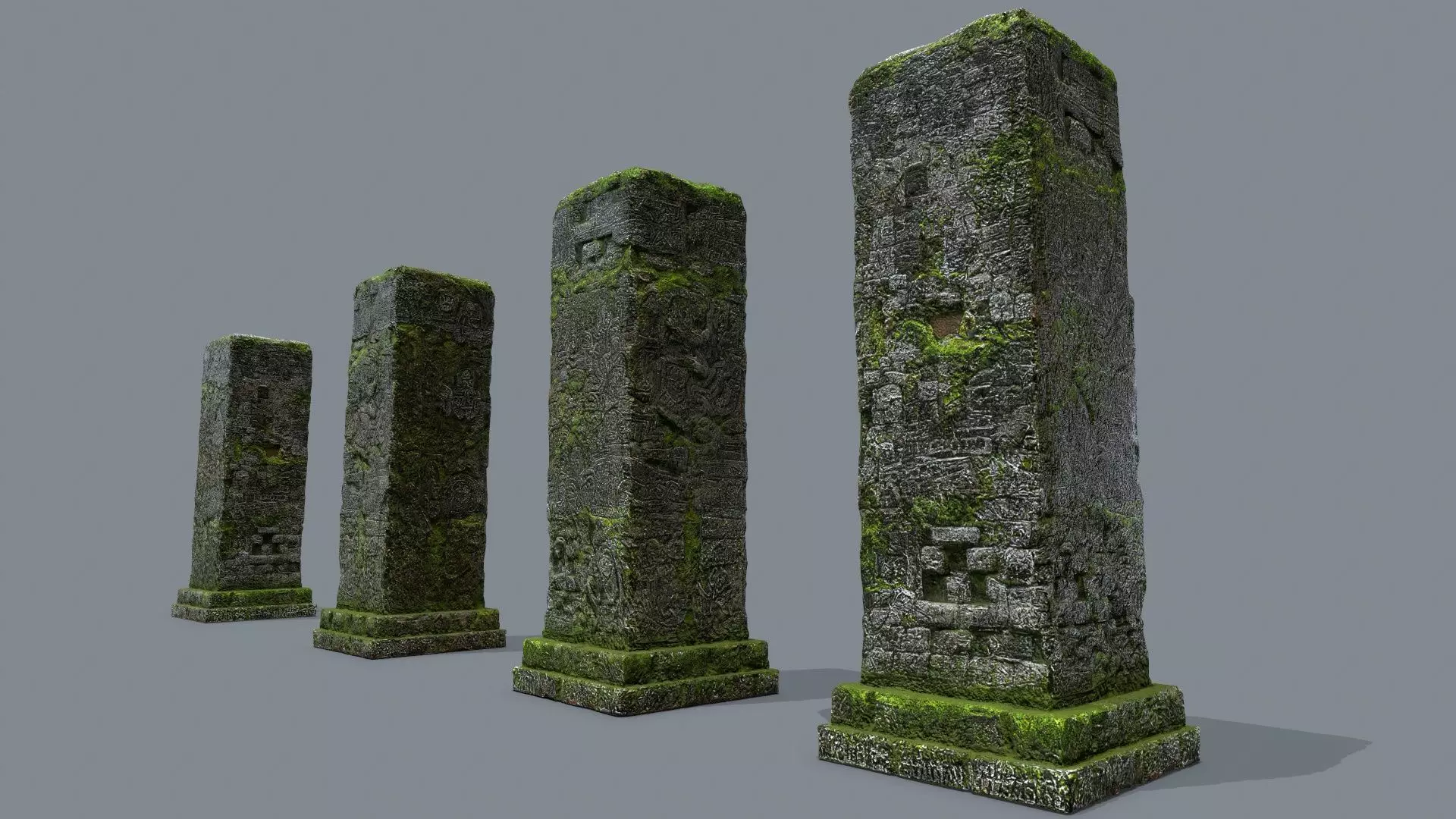 old ruin Low-poly 3D model_0
