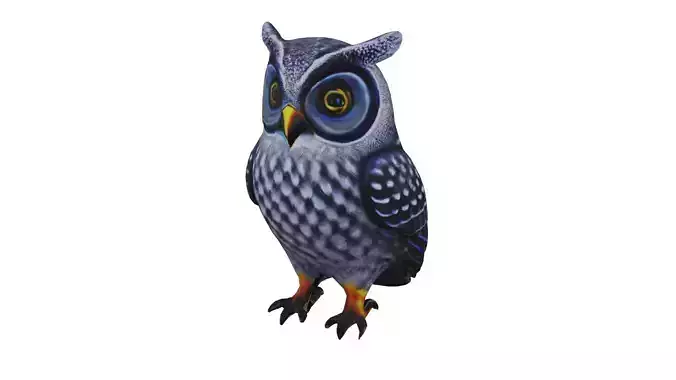Grey Owl Low Poly
