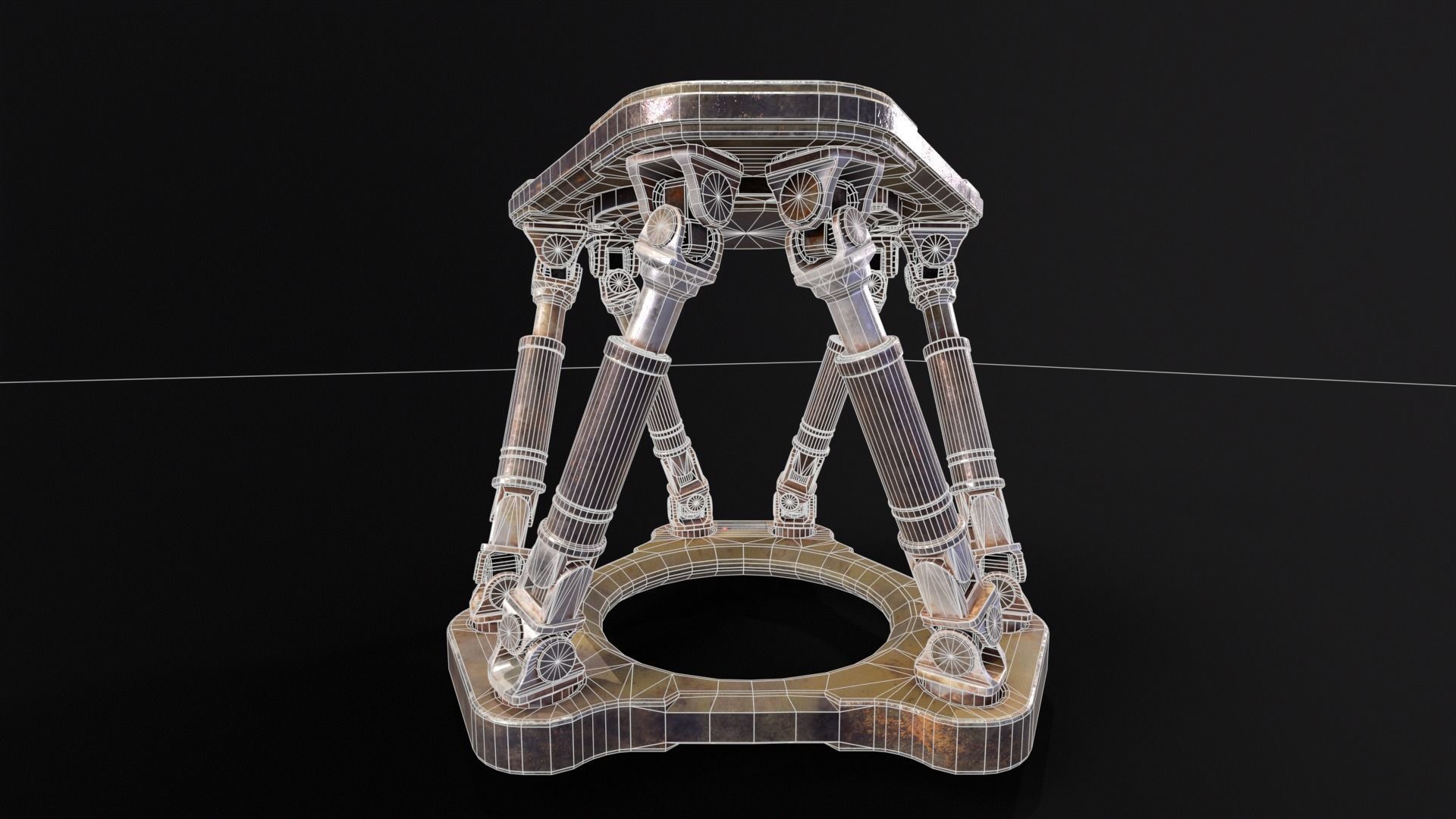 Sci-fi Hydraulics System Low-poly 3D model_7