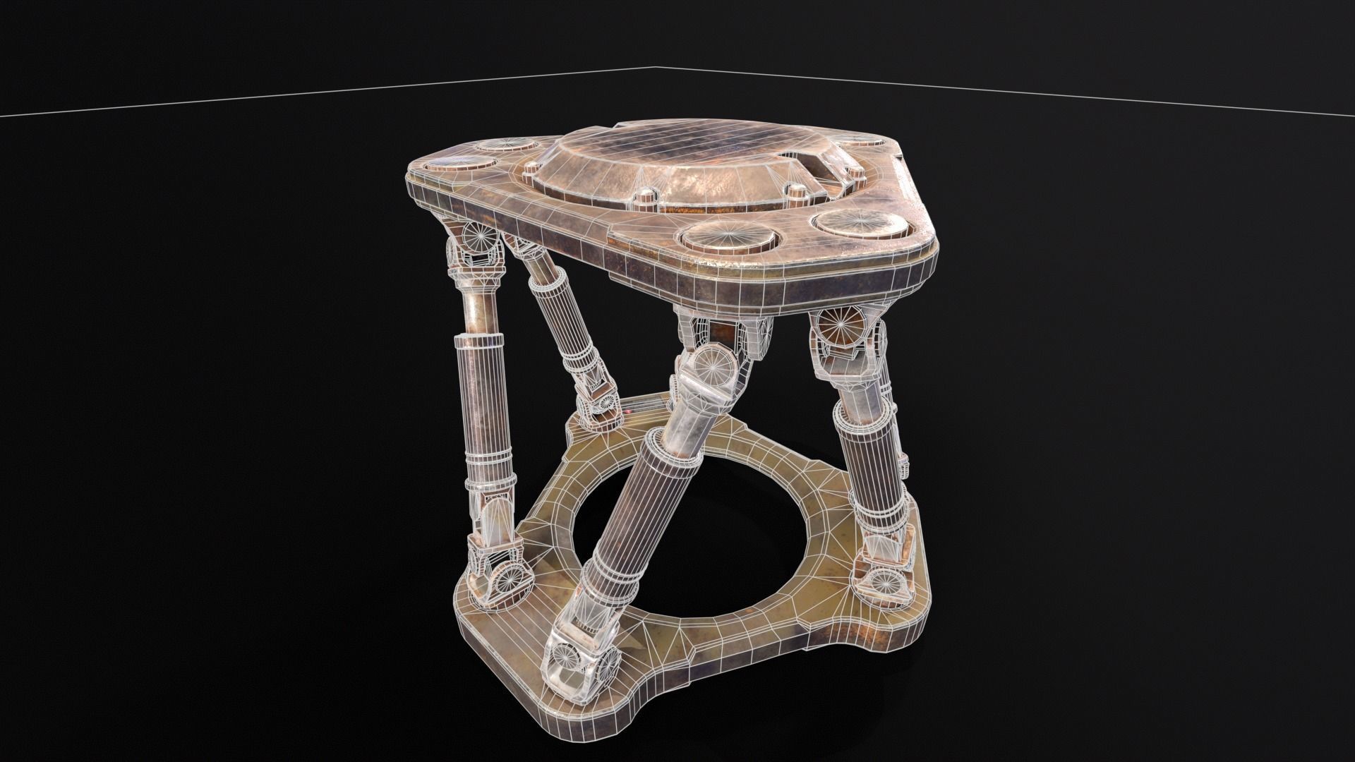 Sci-fi Hydraulics System Low-poly 3D model_5