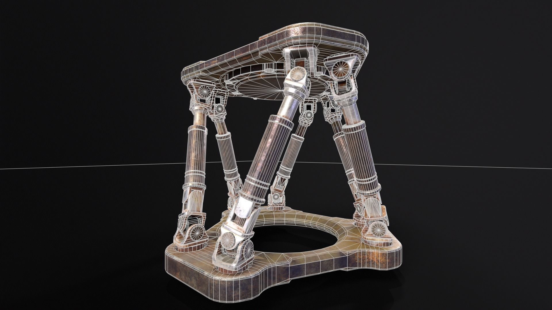Sci-fi Hydraulics System Low-poly 3D model_3