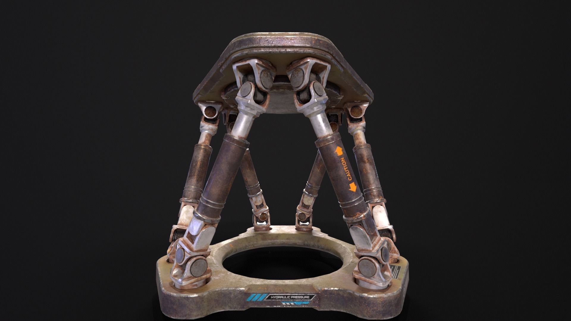 Sci-fi Hydraulics System Low-poly 3D model_12