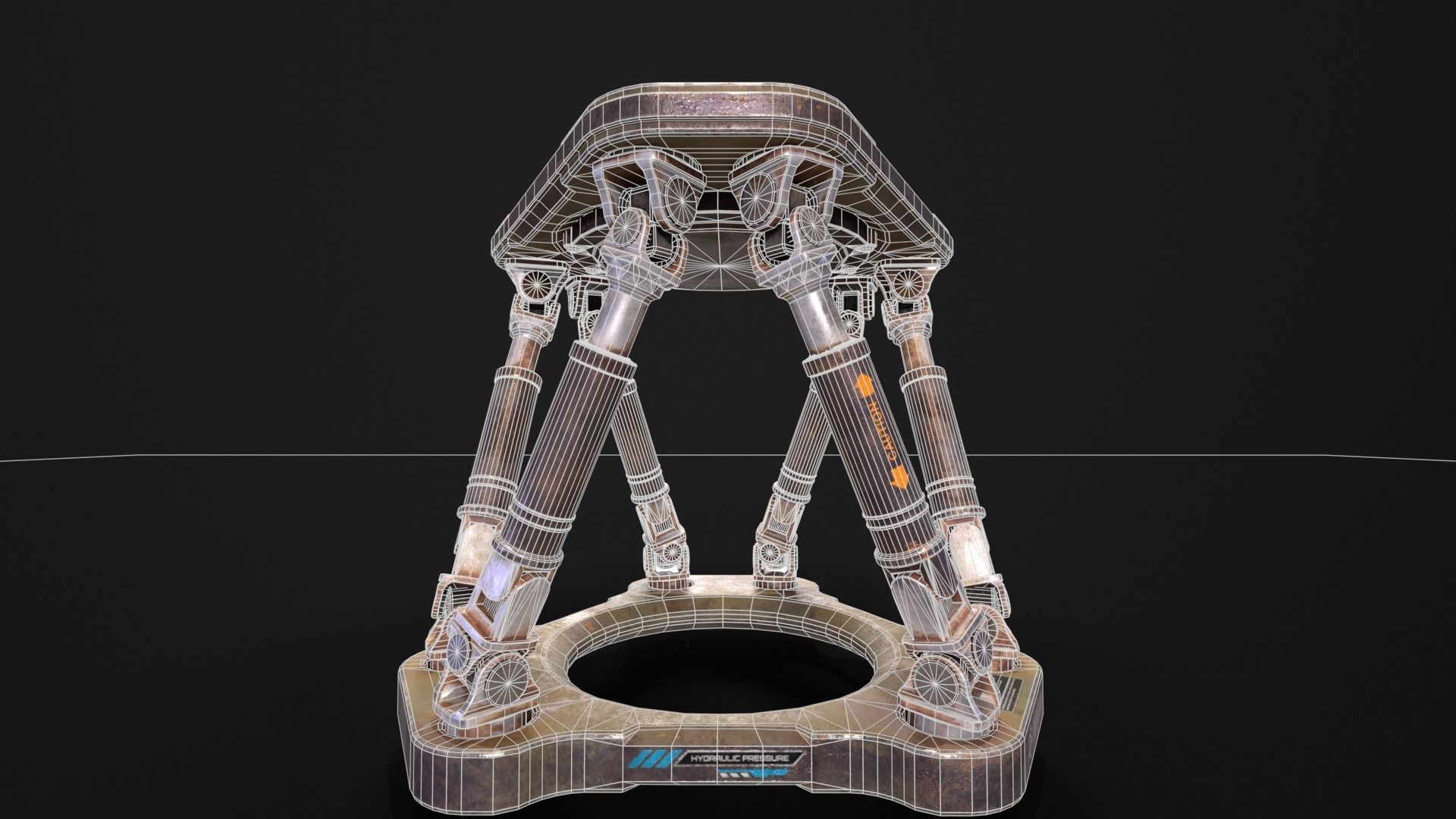 Sci-fi Hydraulics System Low-poly 3D model_13