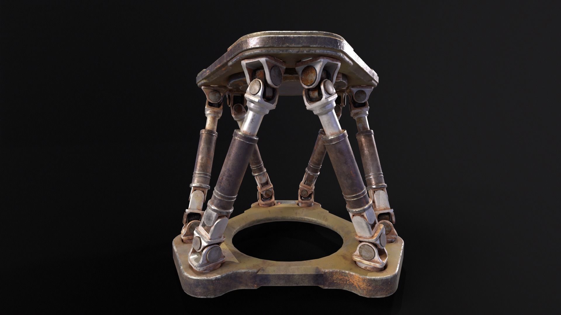 Sci-fi Hydraulics System Low-poly 3D model_6