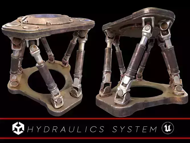 Sci-fi Hydraulics System Low-poly 3D model