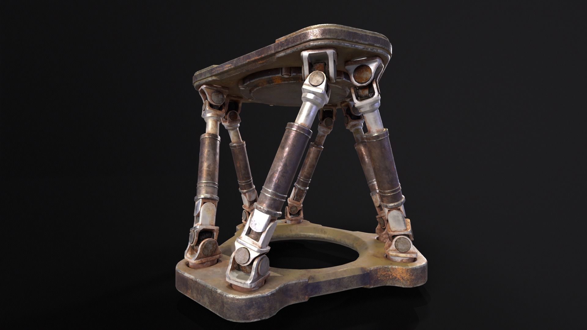 Sci-fi Hydraulics System Low-poly 3D model_2