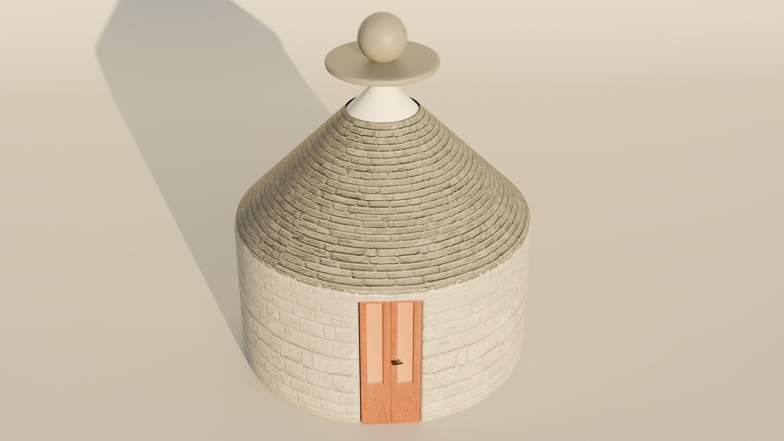 Ancient house Low-poly 3D model_1